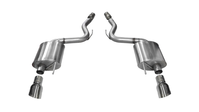 Ford Mustang Performance Exhaust - Rear - CORSA Performance - Axle Back + Dual Rear Exit + Single Polished Tips - Polished - `15-`17
